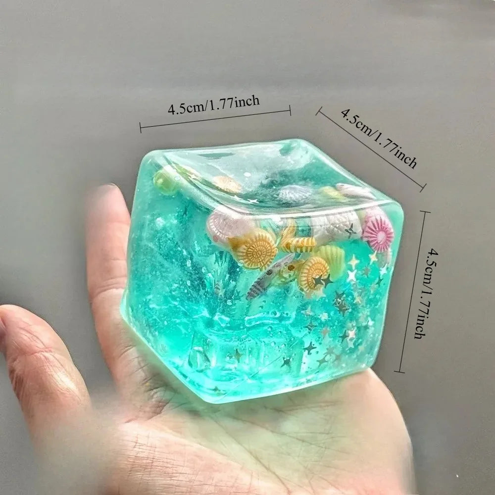 Cubo Squishy Antiestrés Ocean | Fidget Sensorial Blando
