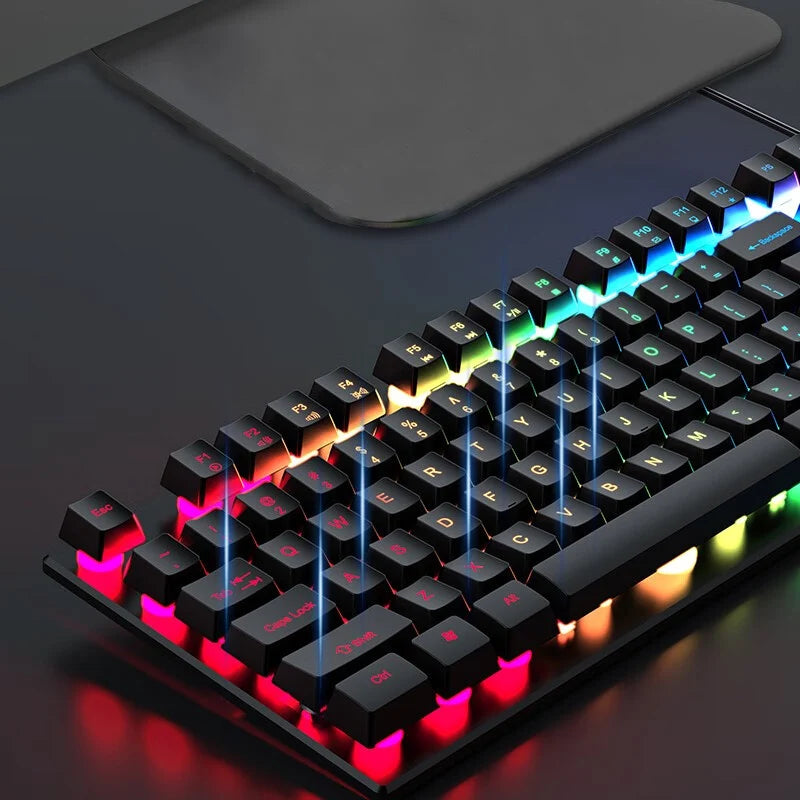 Teclado mecánico gamer RGB retroiluminado 104 teclas