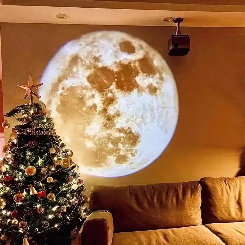 Proyector Galaxia Luna y Tierra | Luz Nocturna de Techo USB