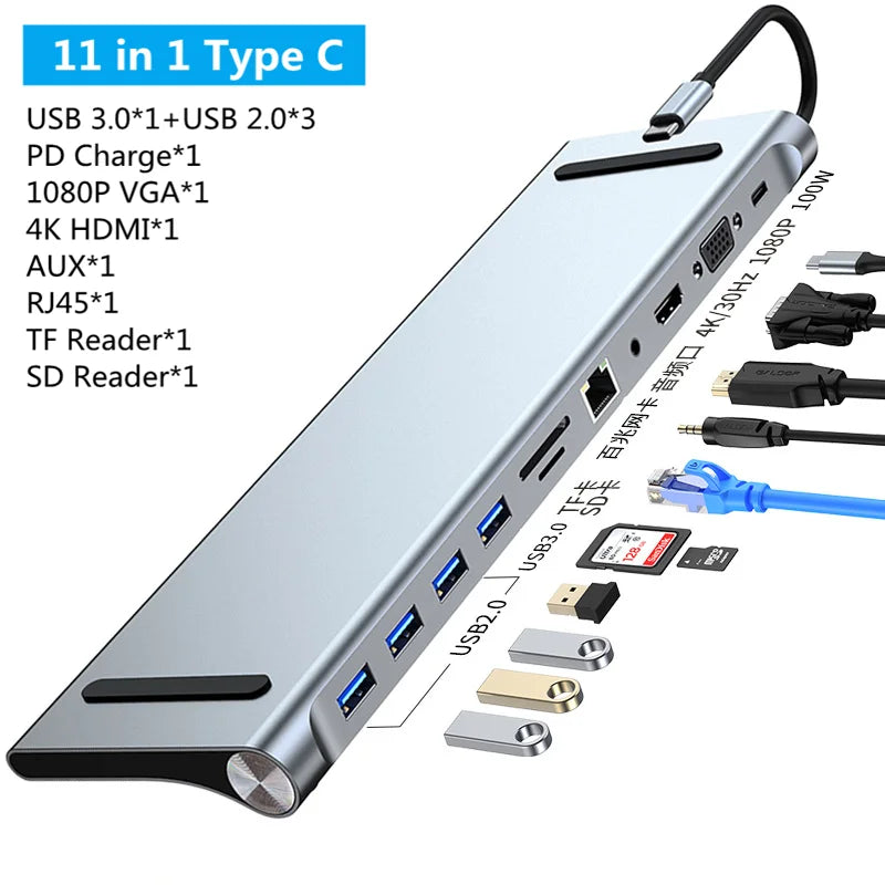 Hub USB-C multipuerto 11 en 1