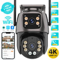 Cámara de seguridad exterior PTZ 4K con doble lente