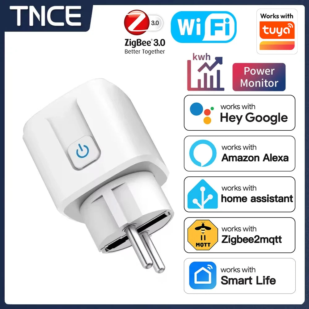 Enchufe inteligente WiFi TNCE Tuya con monitor de consumo